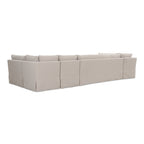 Fable Slipcover Dining Banquette U-Shape Beige 154 in.