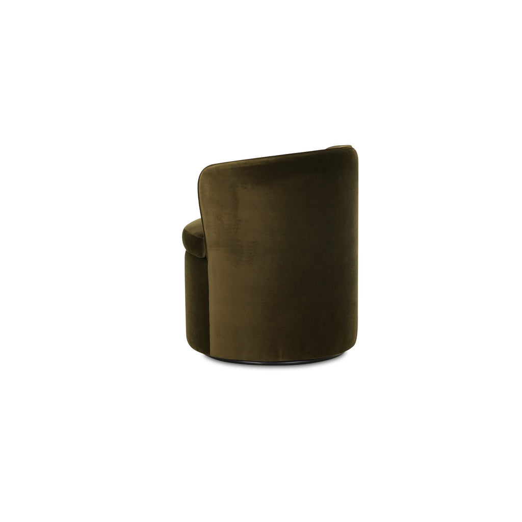 Dane Swivel Dining Chair Faux Green Mohair