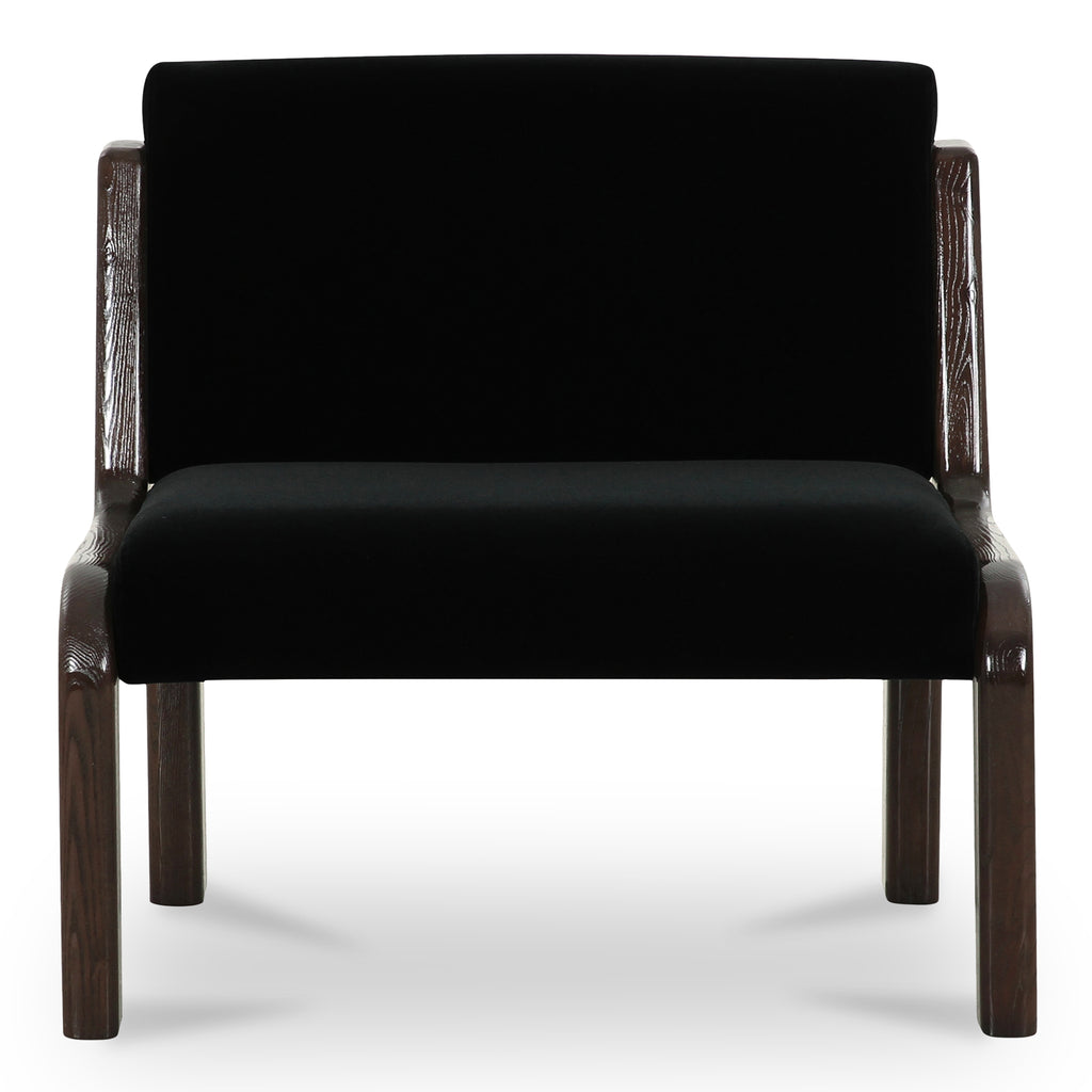 Edie Accent Chair Black Faux Mohair