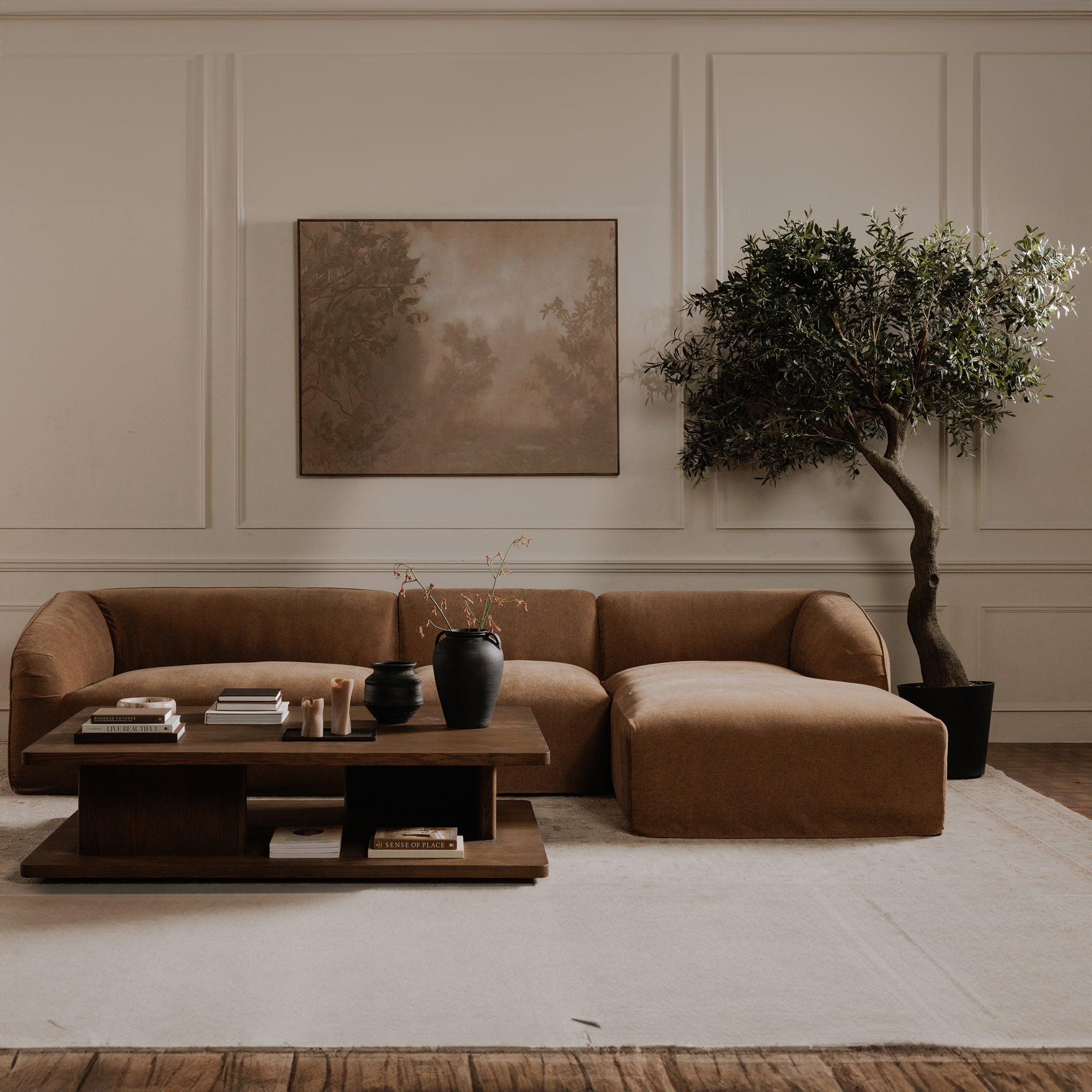 Isla Right Arm Facing Chaise Mocha