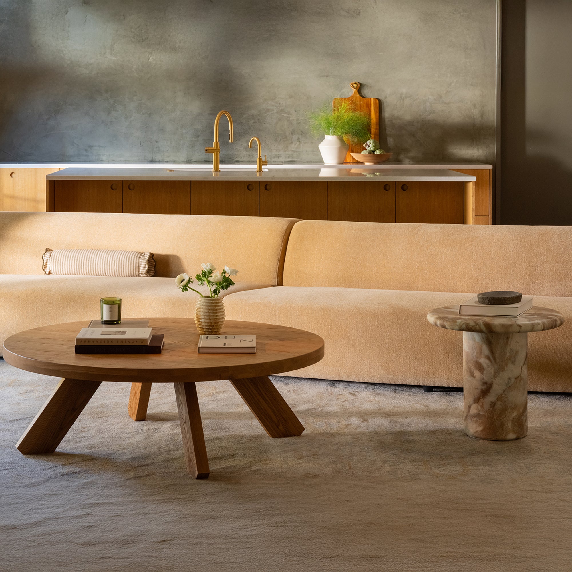 Naomi Concave Sofa Golden Yellow