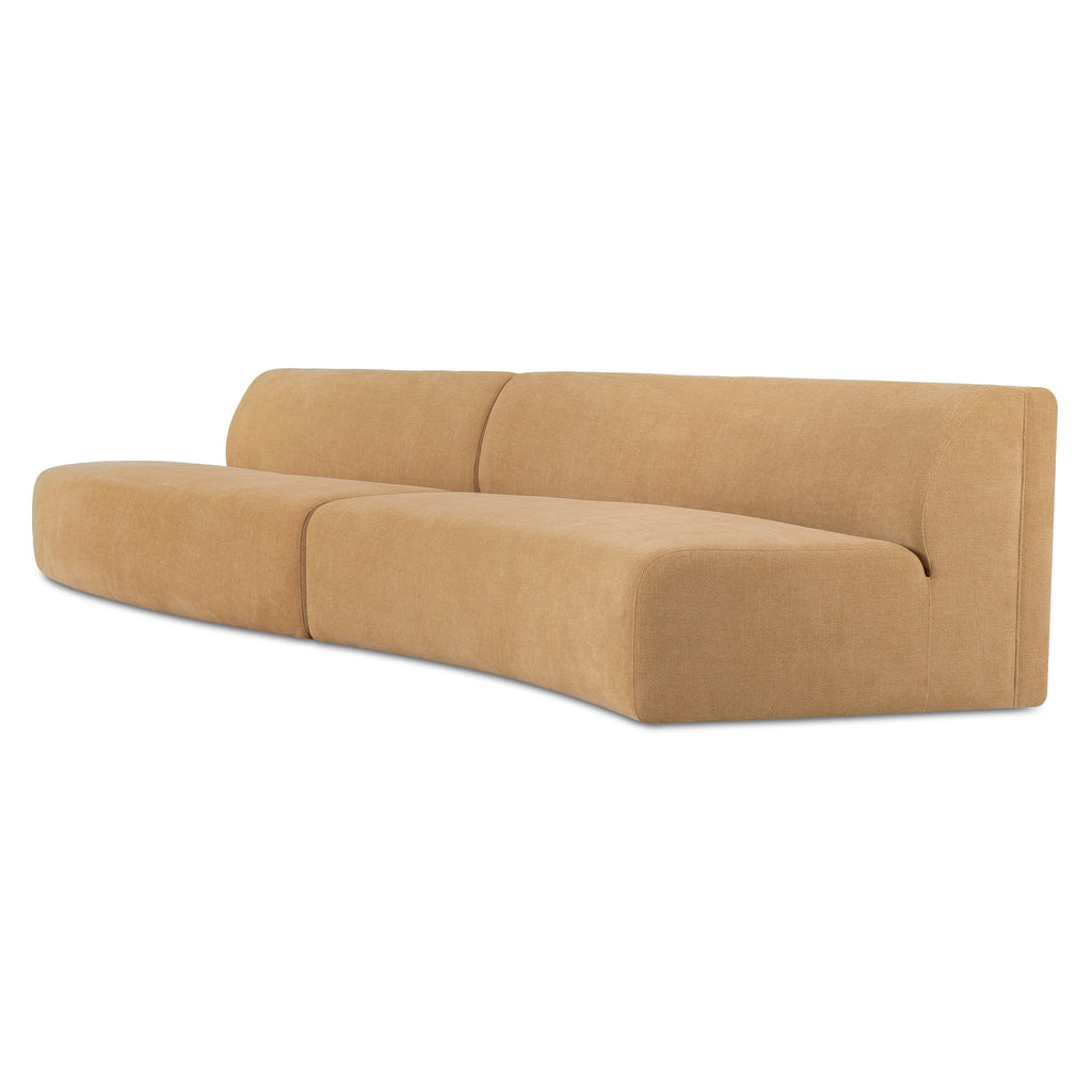 Naomi 2 Piece Wave Modular Sectional Golden Yellow