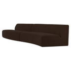 Naomi 2 Piece Wave Modular Sectional Dark Brown