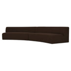 Naomi 2 Piece Concave Modular Sectional Dark Brown