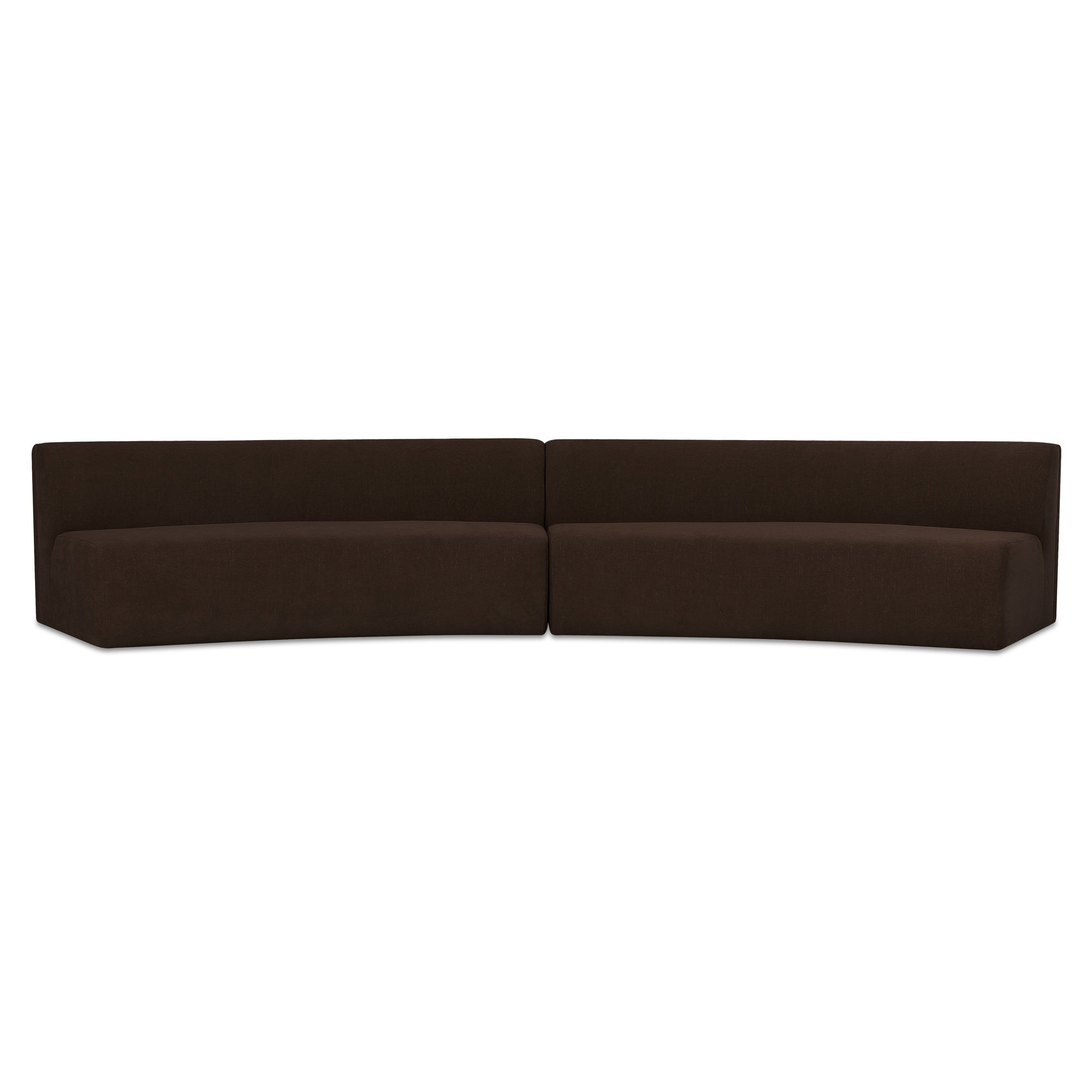 Naomi 2 Piece Concave Modular Sectional Dark Brown