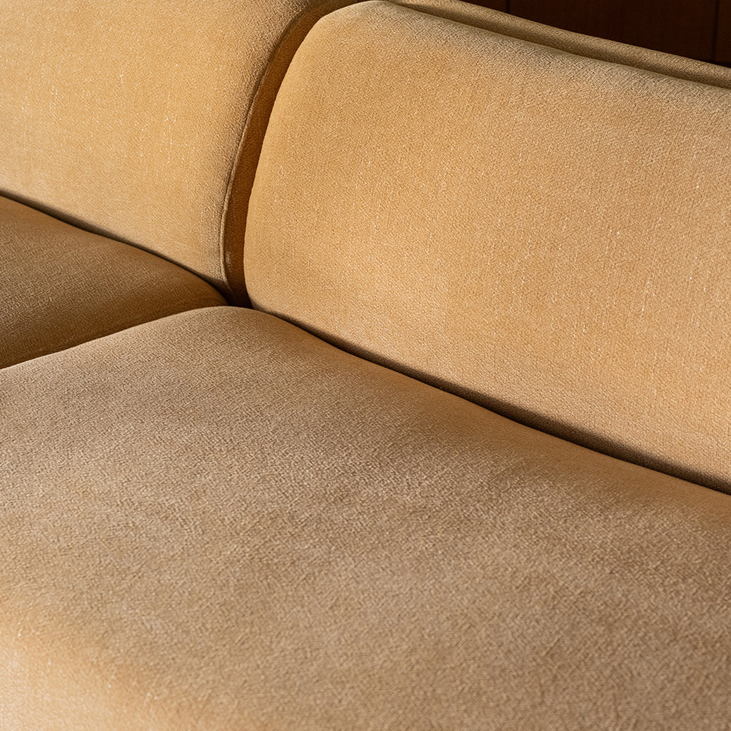 Naomi 2 Piece Convex Modular Sectional Golden Yellow