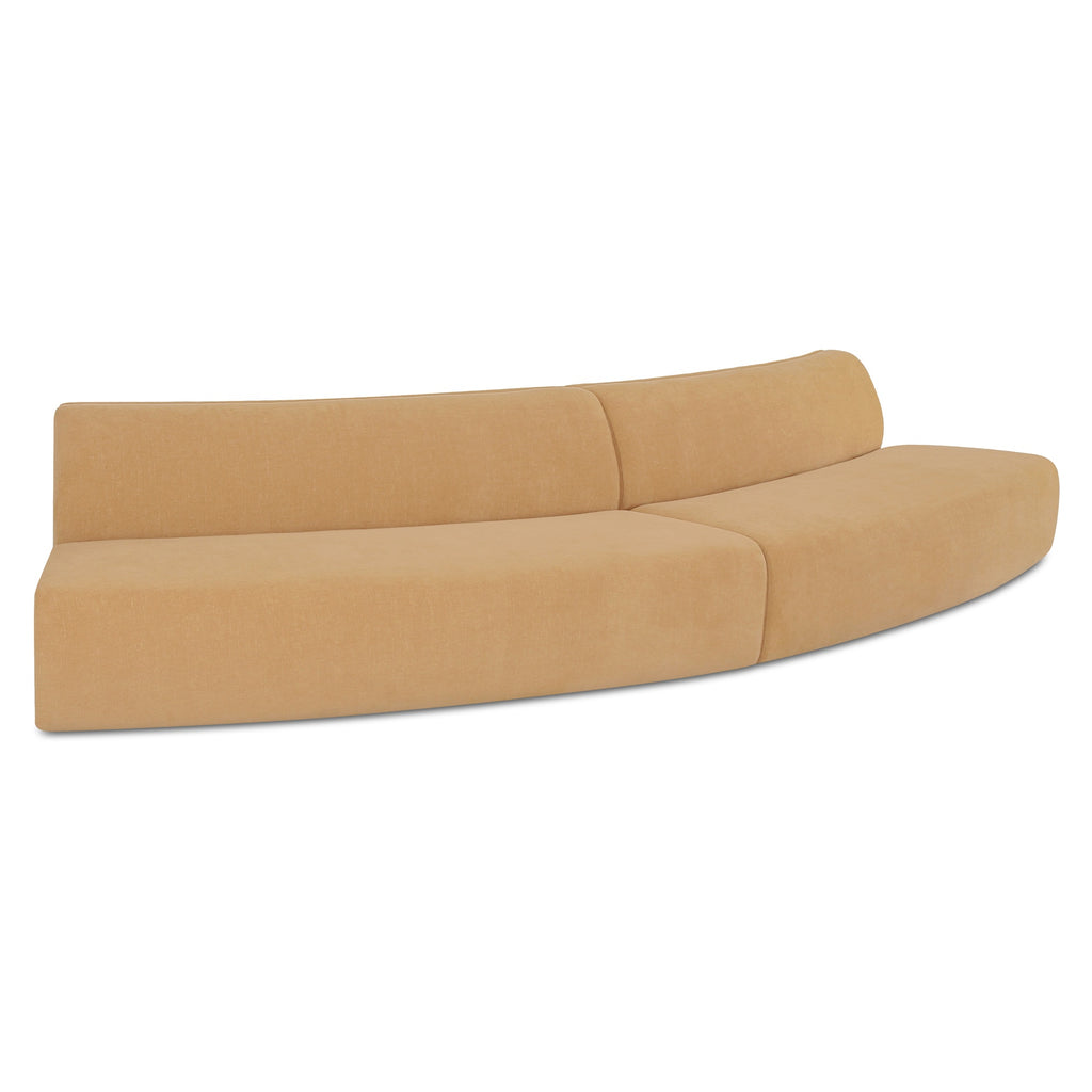 Naomi 2 Piece Convex Modular Sectional Golden Yellow