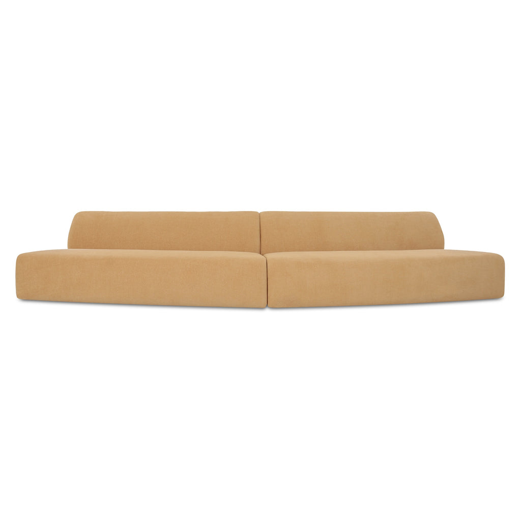 Naomi 2 Piece Convex Modular Sectional Golden Yellow