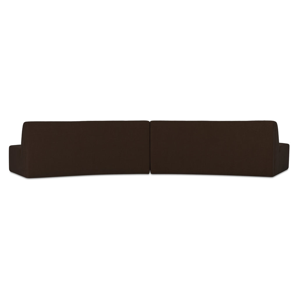 Naomi 2 Piece Convex Modular Sectional Dark Brown