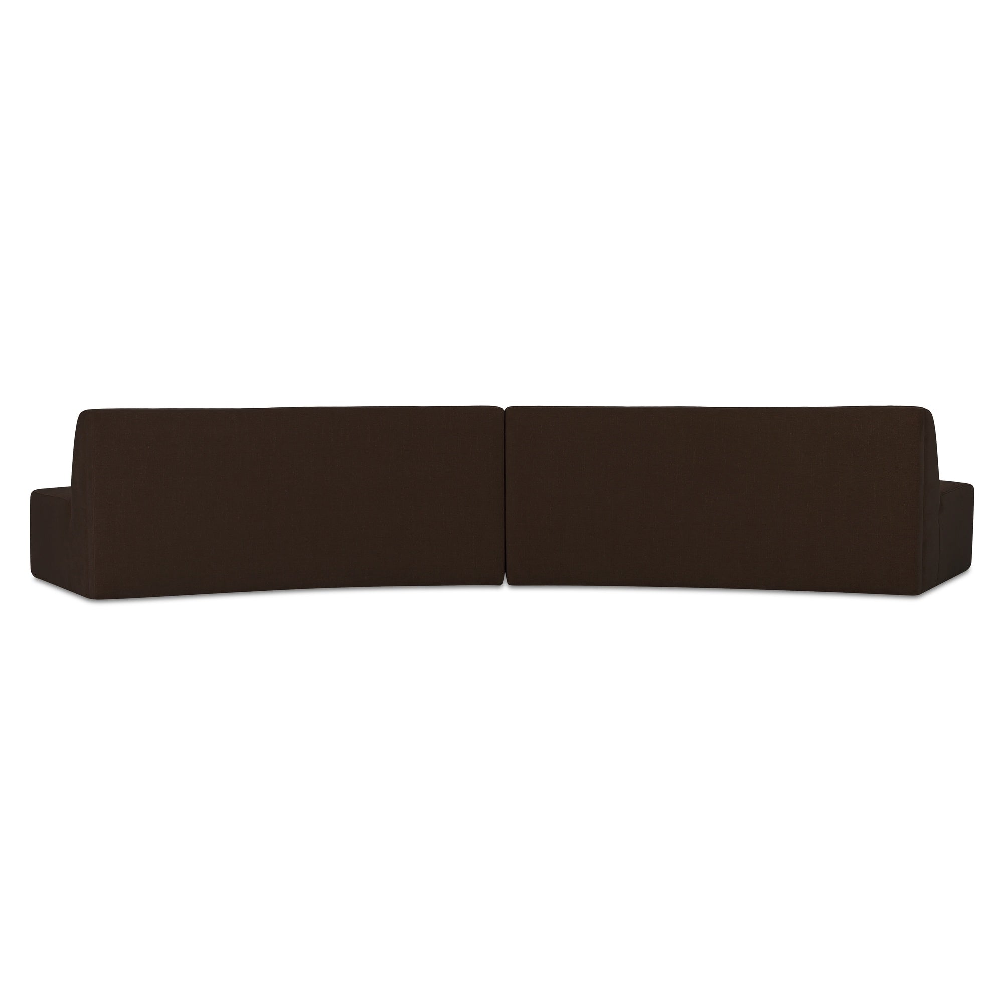 Naomi 2 Piece Convex Modular Sectional Dark Brown