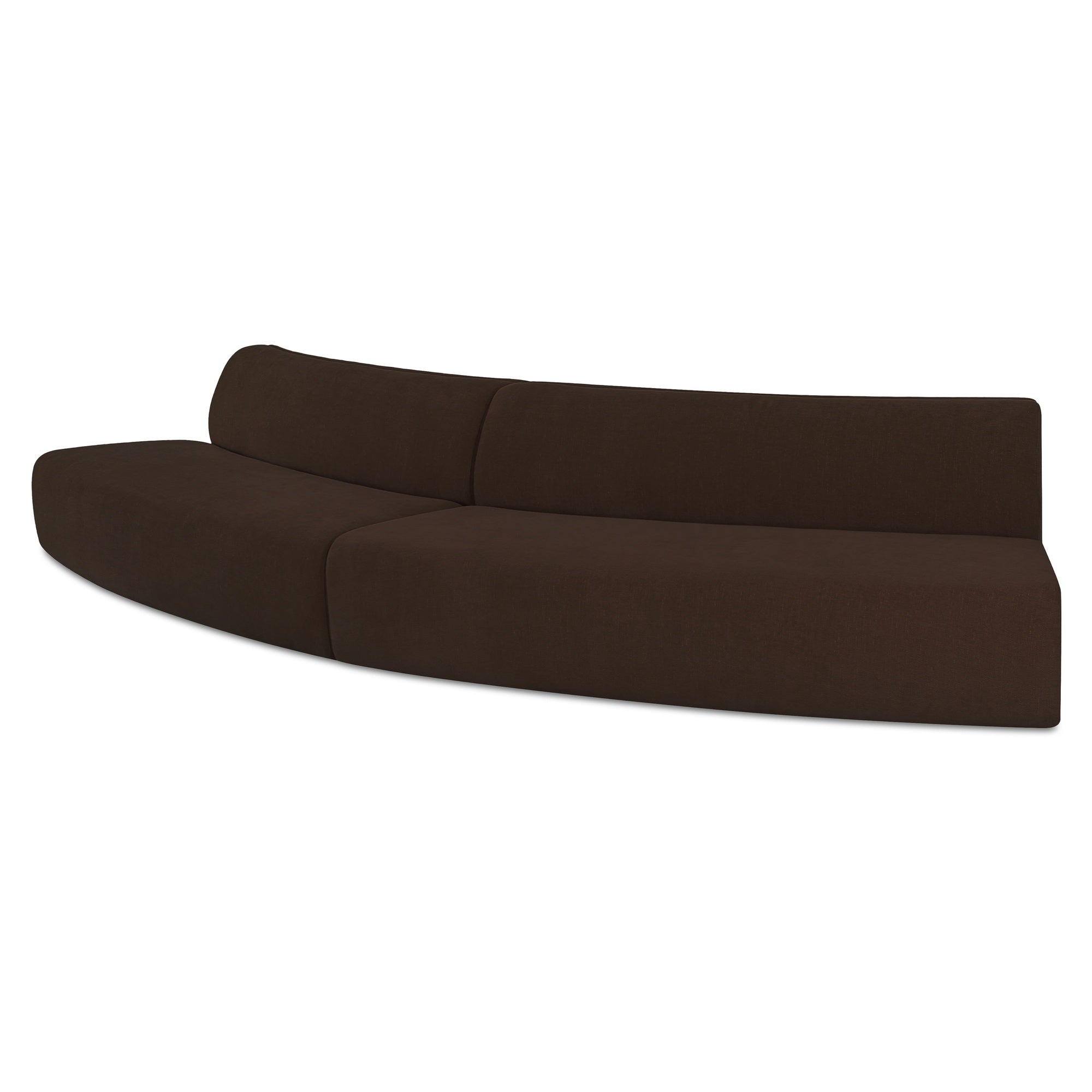 Naomi 2 Piece Convex Modular Sectional Dark Brown
