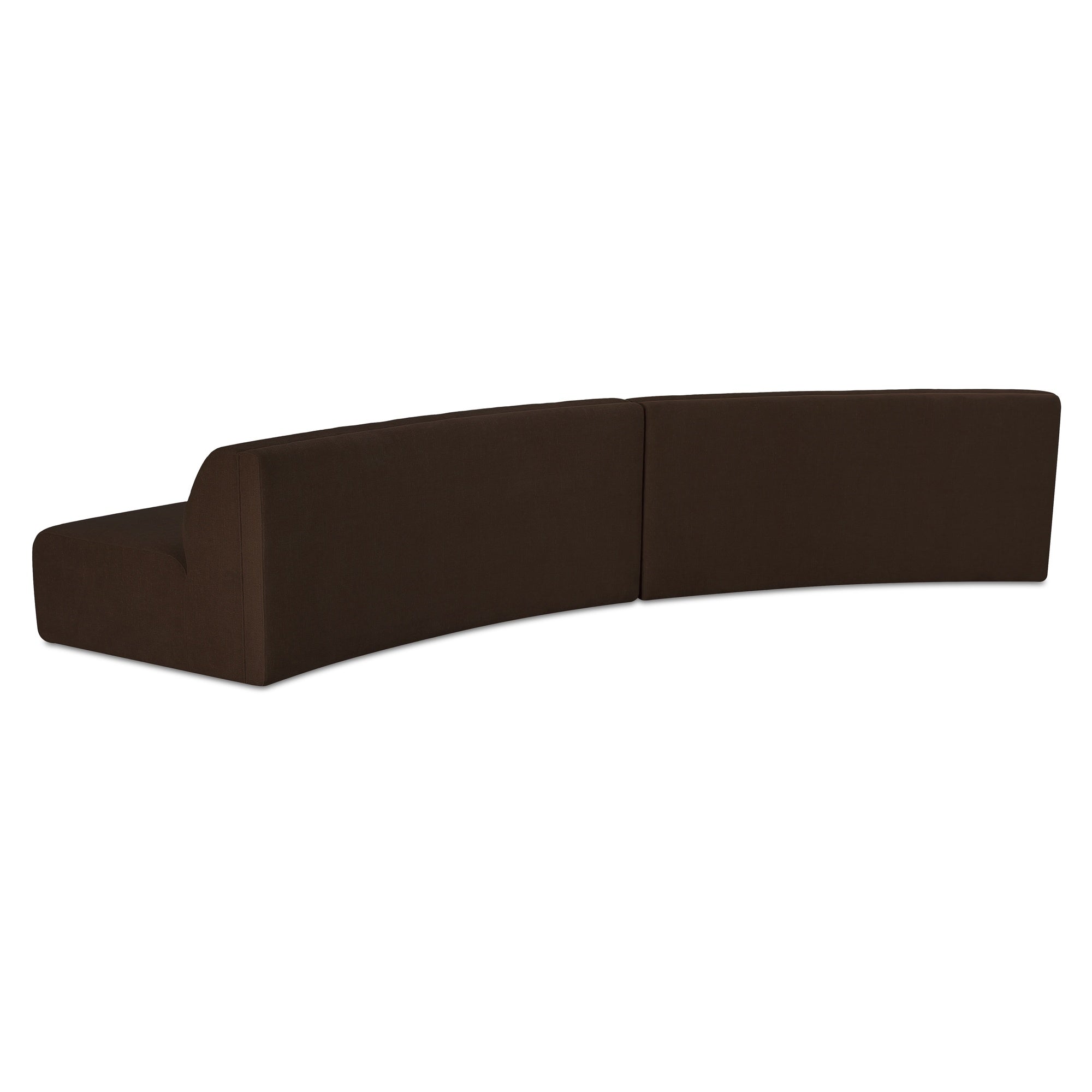 Naomi 2 Piece Convex Modular Sectional Dark Brown