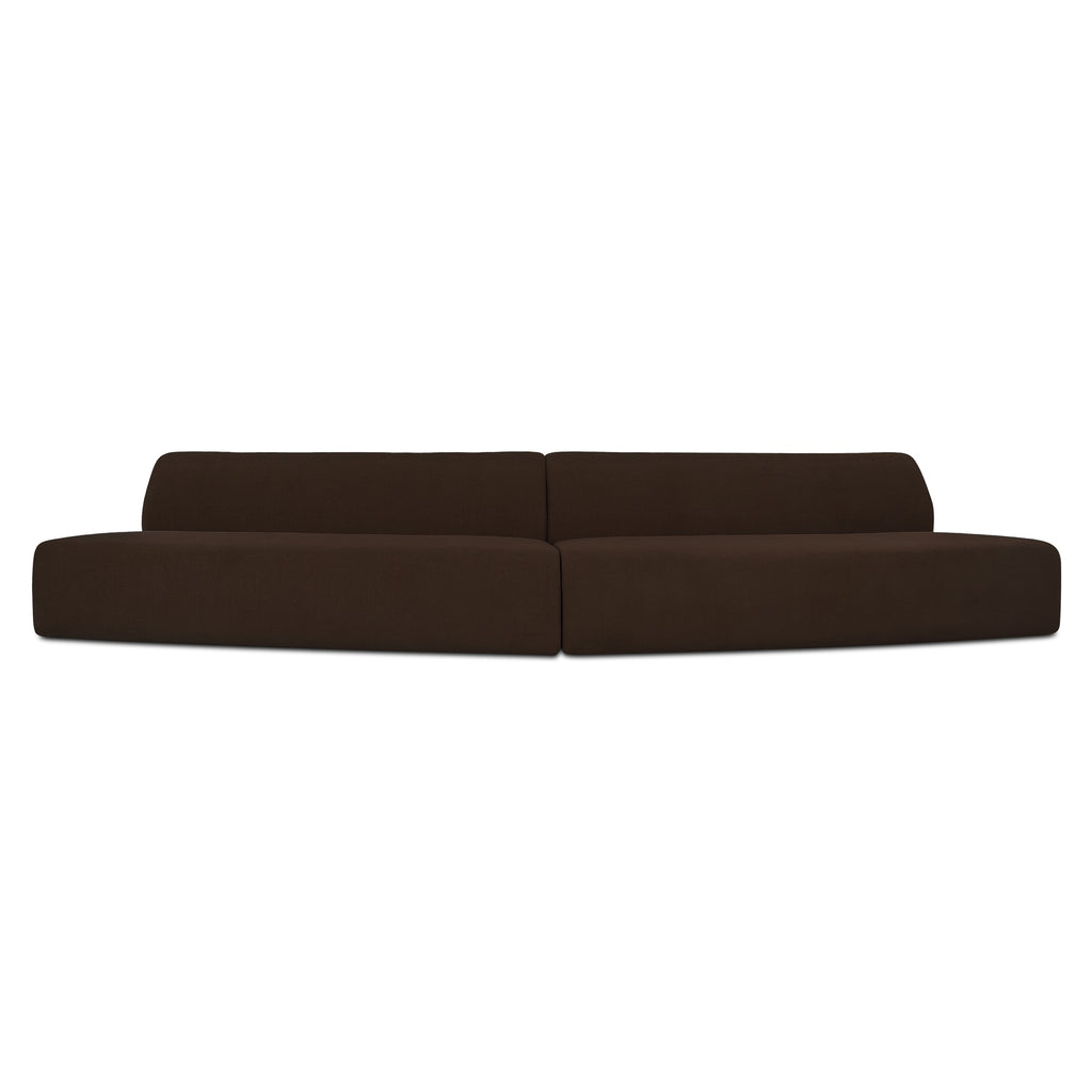 Naomi 2 Piece Convex Modular Sectional Dark Brown