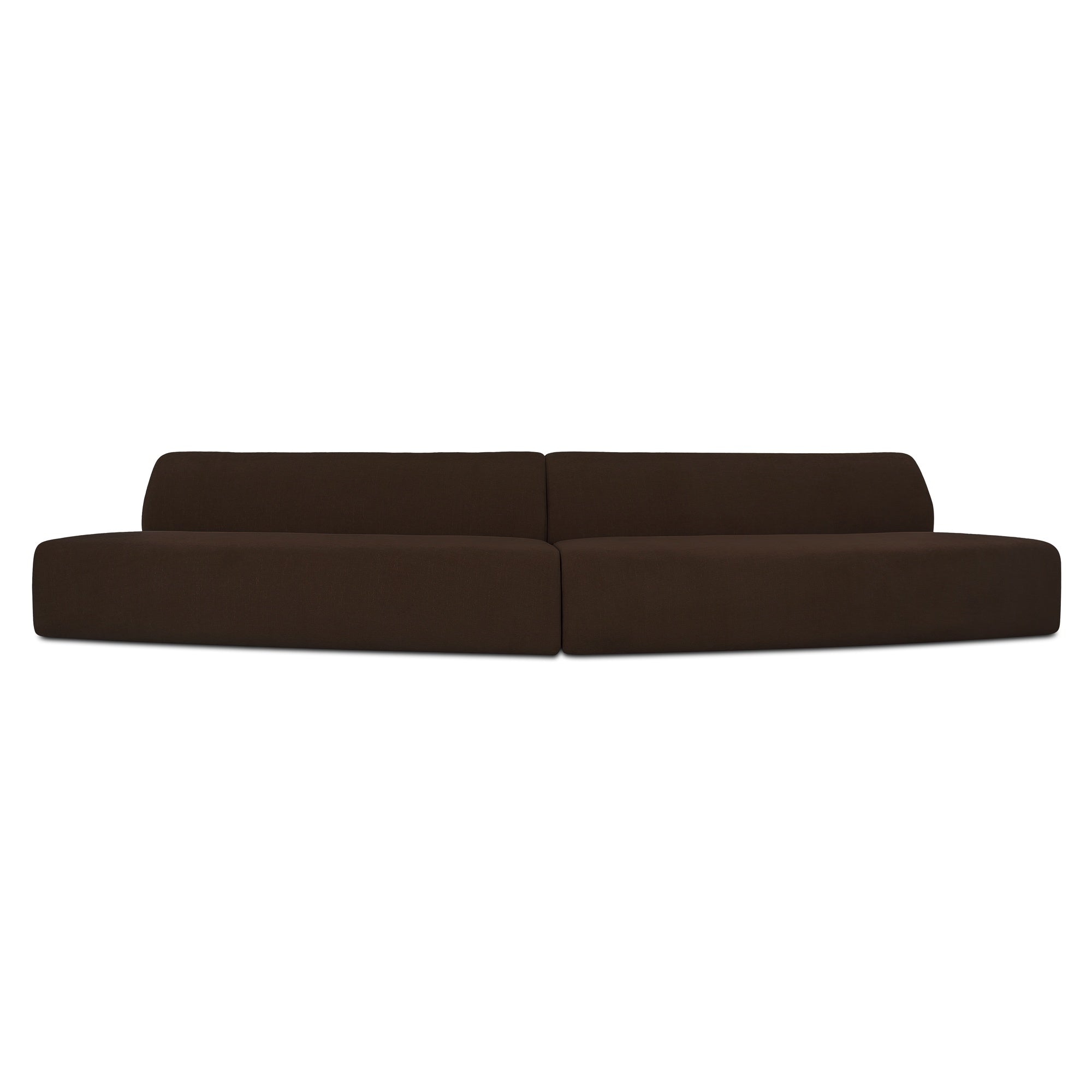 Naomi 2 Piece Convex Modular Sectional Dark Brown