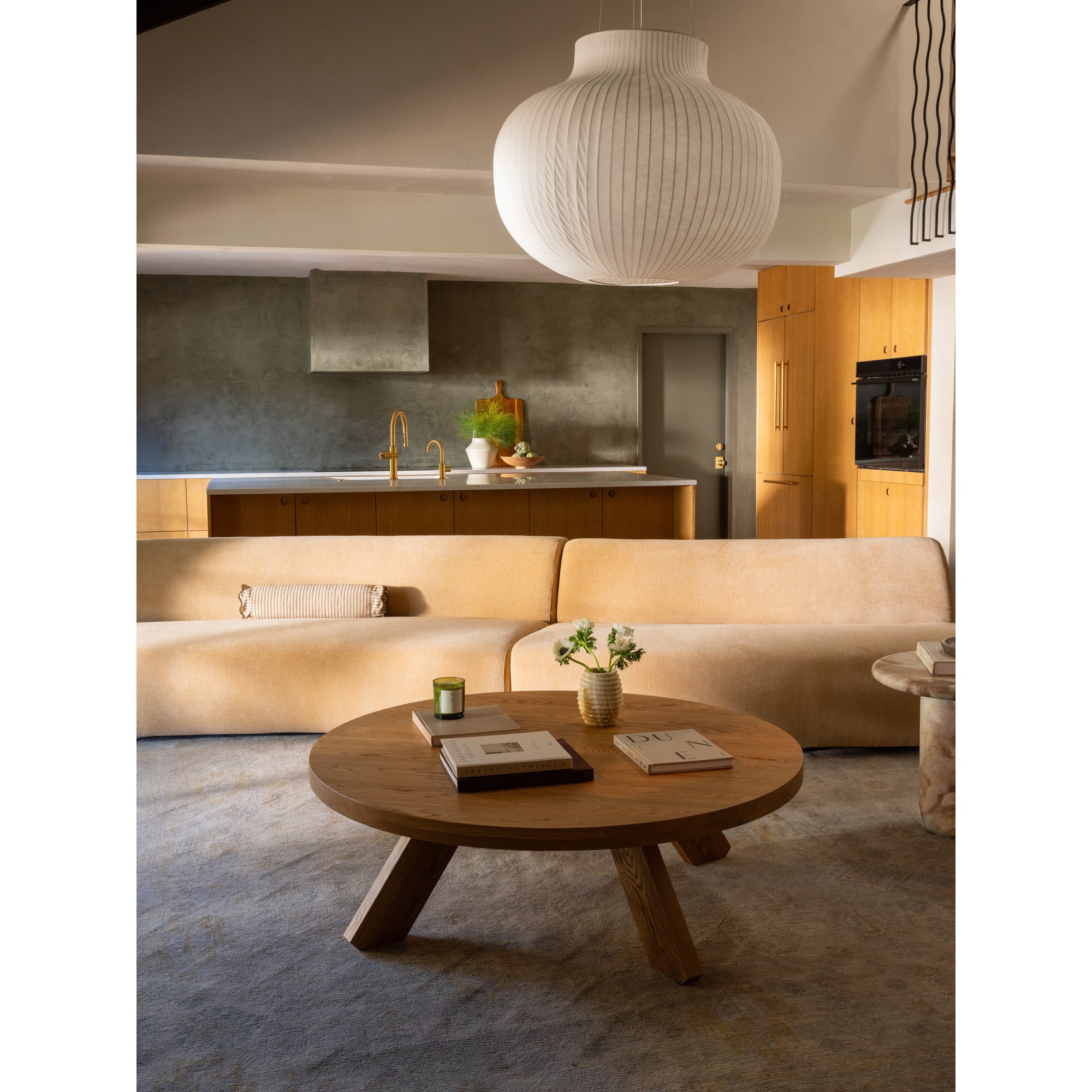 Naomi 3 Piece Wave Modular Sectional Golden Yellow