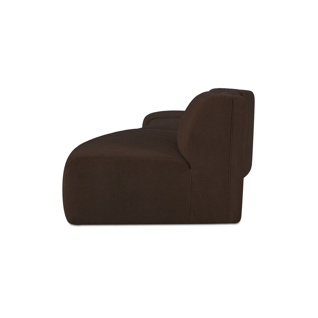 Naomi 3 Piece Wave Modular Sectional Dark Brown