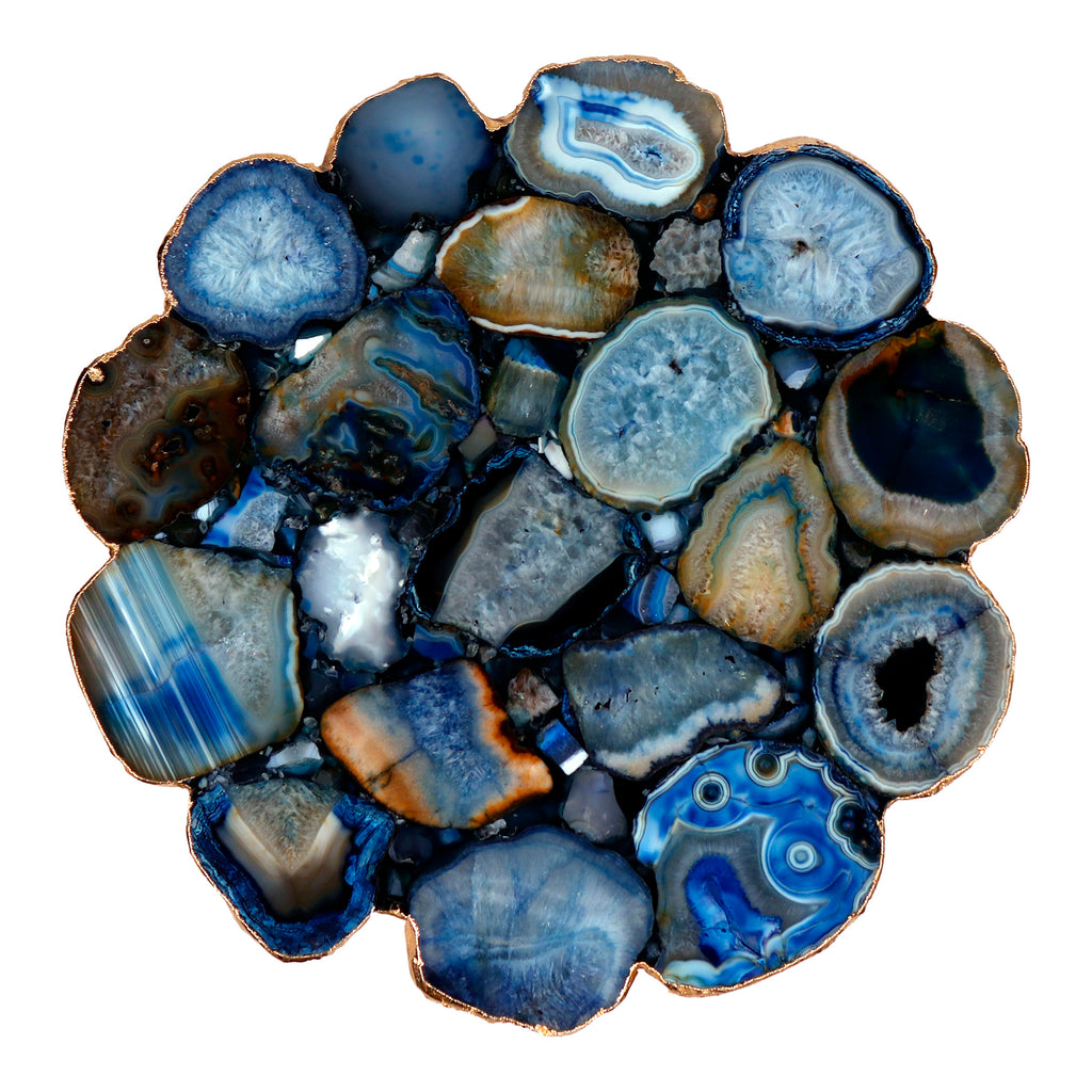 Azul Agate Accent Table Blue