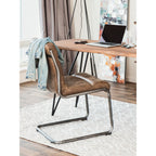 Ansel Dining Chair Grazed Brown Leather - Set Of Two