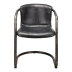 Freeman Dining Chair Onyx Black Leather - Set Of Two