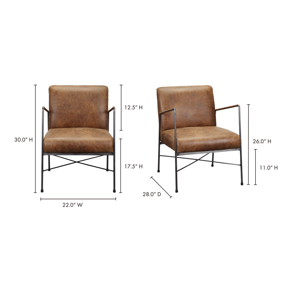 Dagwood Leather Armchair Open Road Brown
