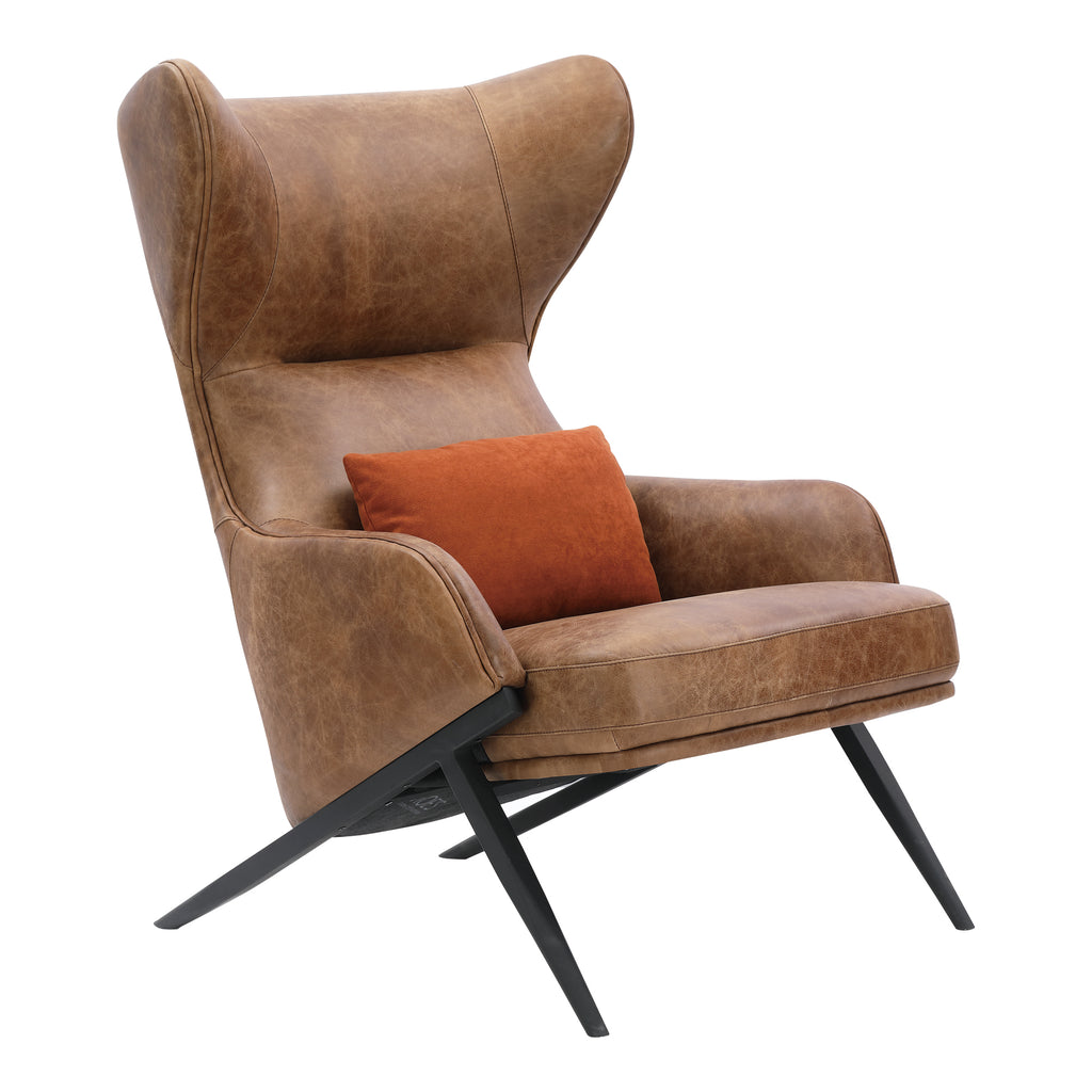 Amos Leather Accent Chair Open Road Brown