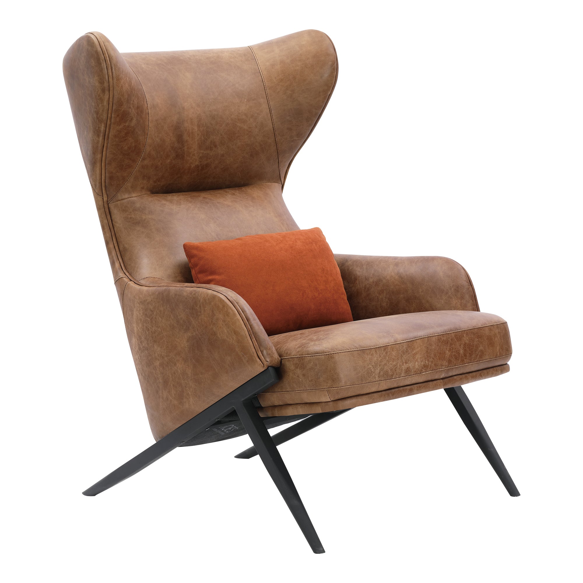 Amos Leather Accent Chair Open Road Brown