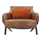 Amos Leather Accent Chair Open Road Brown
