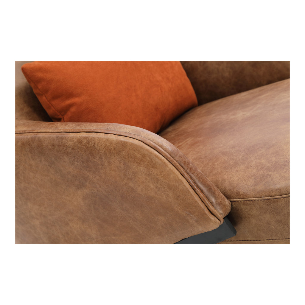 Amos Leather Accent Chair Open Road Brown