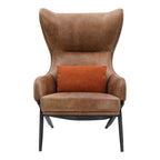 Amos Leather Accent Chair Open Road Brown