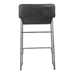 Starlet Counter Stool Onyx Black Leather - Set Of Two
