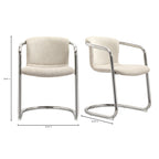 Freeman Chrome Frame Dining Chair Blended Cream - Set Of Two