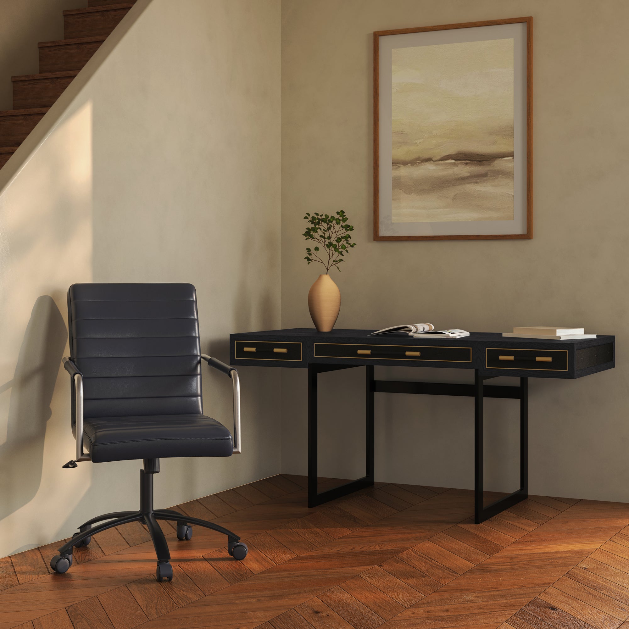 Roy Office Chair Black Leather