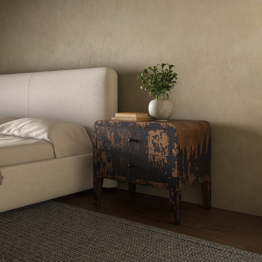 Iris Nightstand Distressed Black