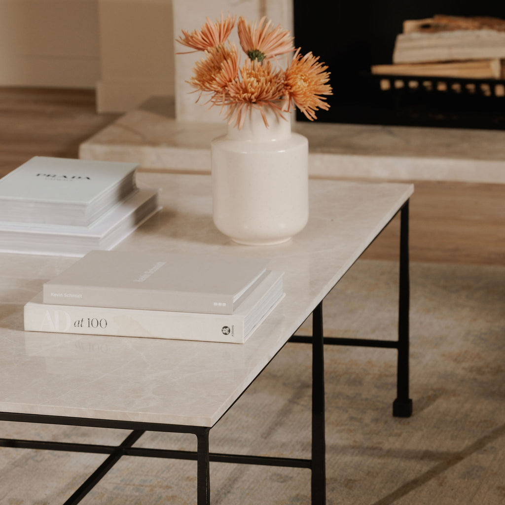 River Coffee Table Botticino Marble