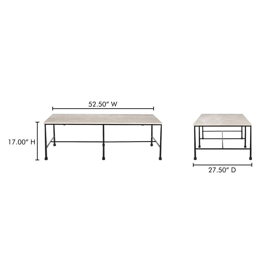 River Coffee Table Botticino Marble