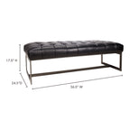 Wyatt Leather Bench Black