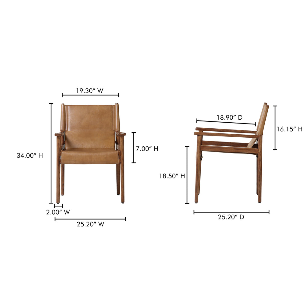 Remy Arm Chair Tan Leather