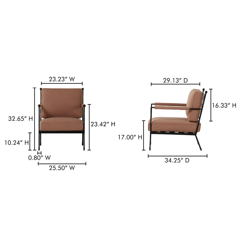 Vecchia Accent Chair Terracotta