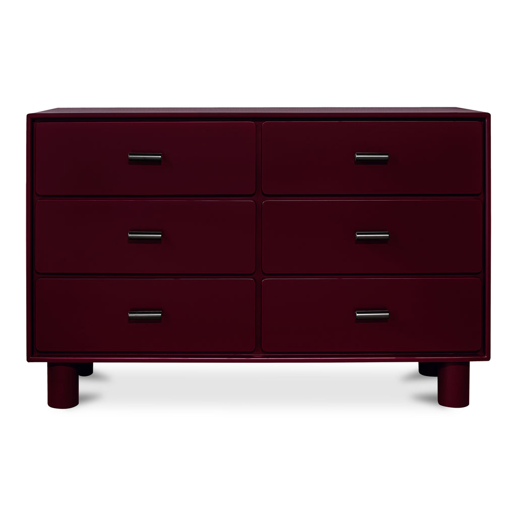 Jolene 6 Drawer Dresser Deep Red