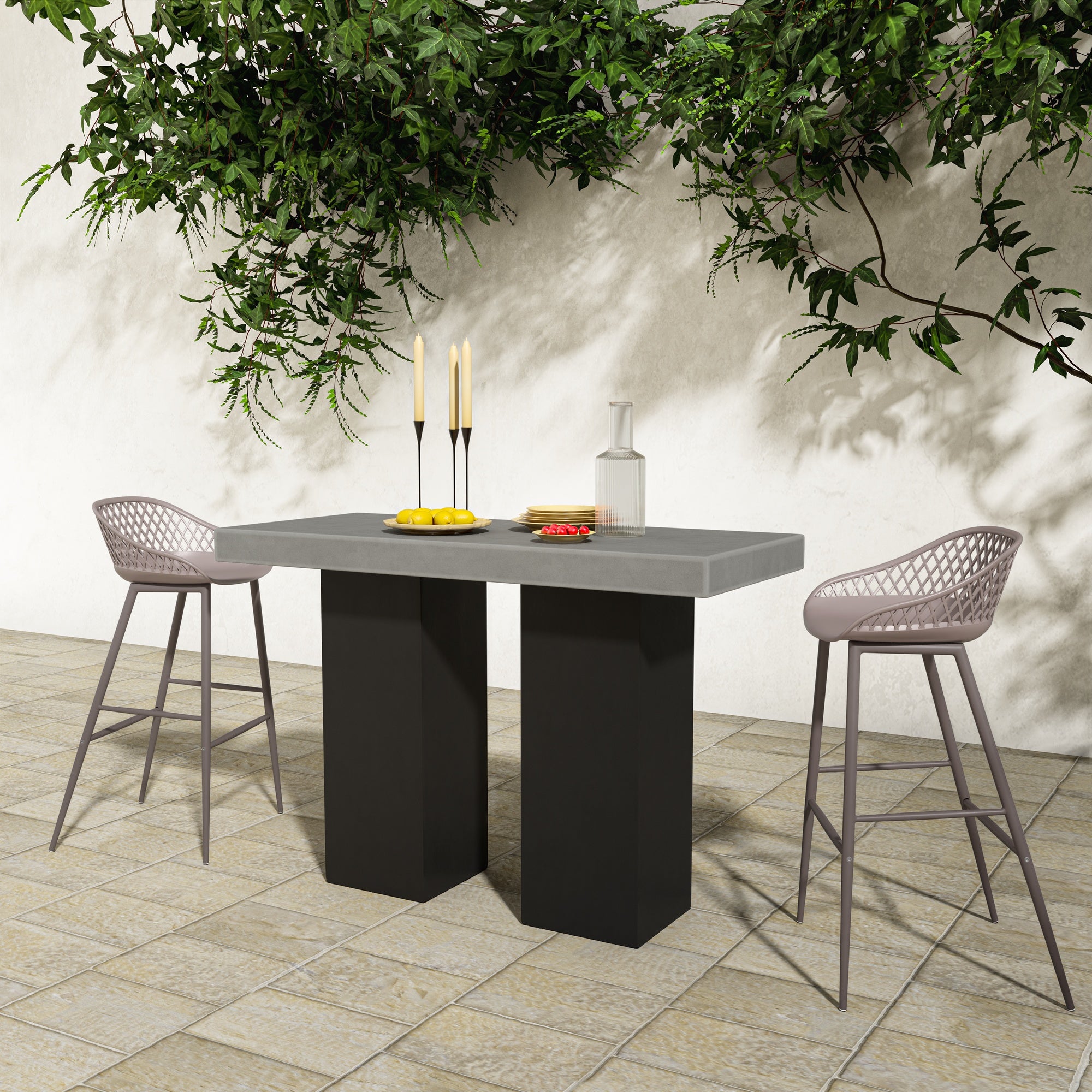 Piazza Outdoor Barstool Grey - Set Of Two