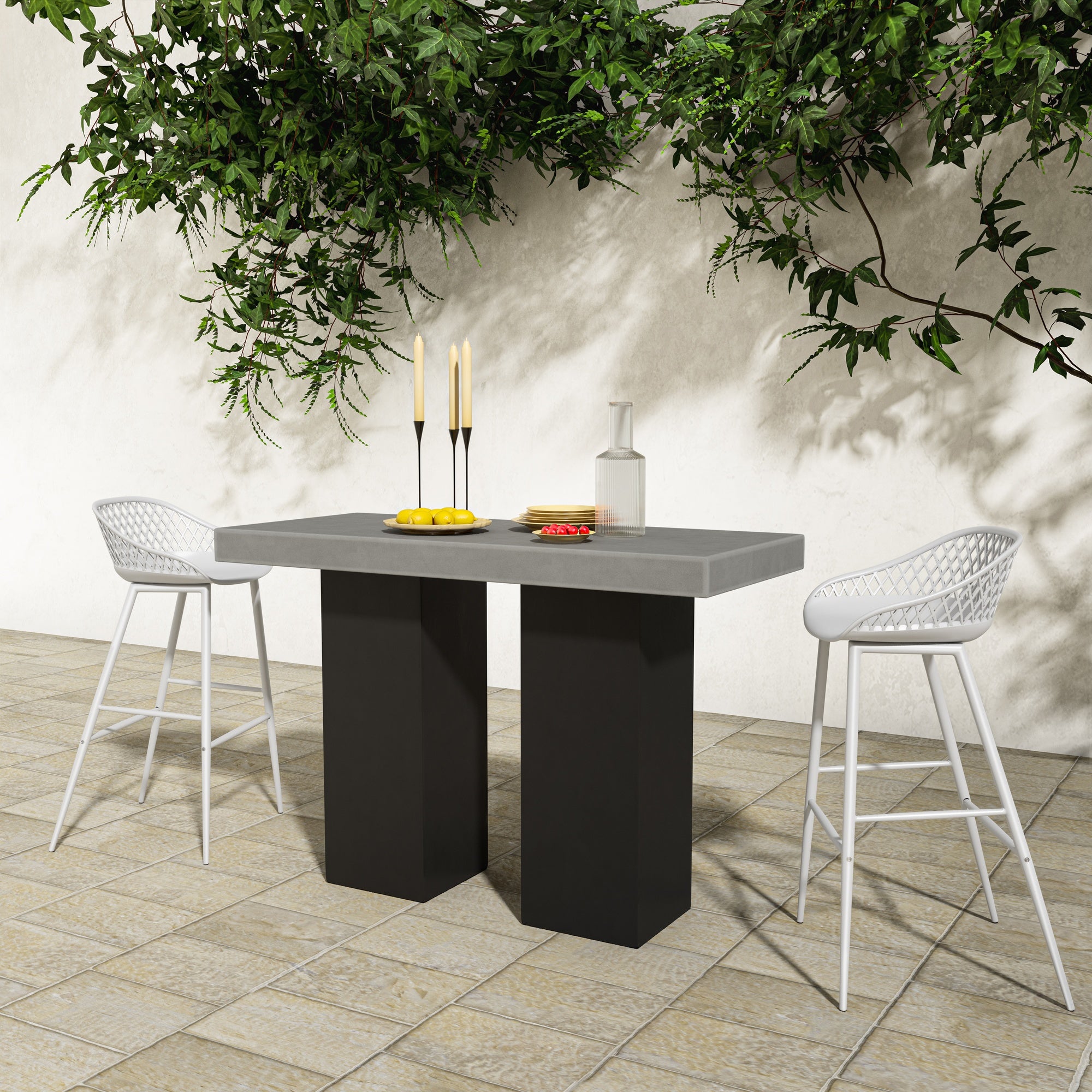 Piazza Outdoor Barstool White - Set Of Two
