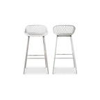 Piazza Outdoor Barstool White - Set Of Two