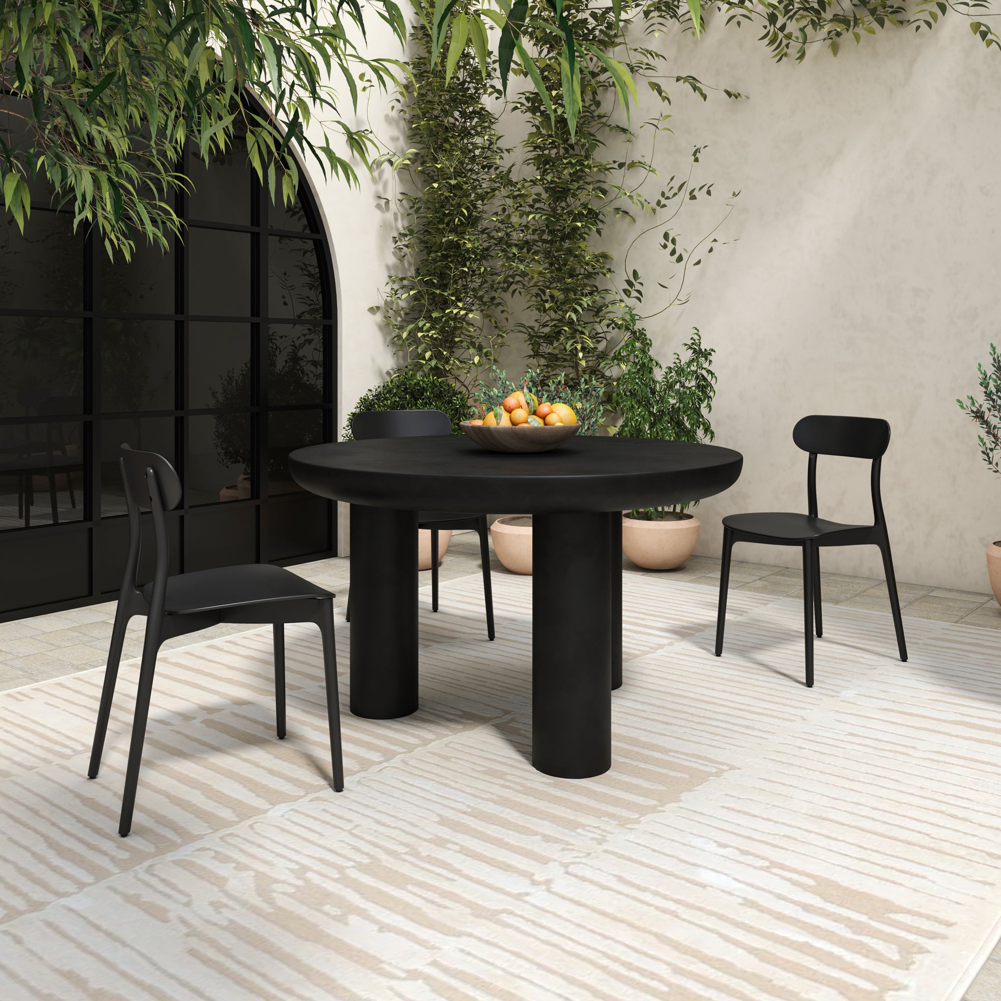 Kent Outdoor Dining Chair Black - Set Of Two