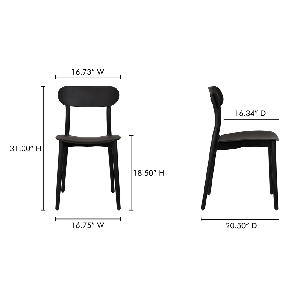 Kent Outdoor Dining Chair Black - Set Of Two