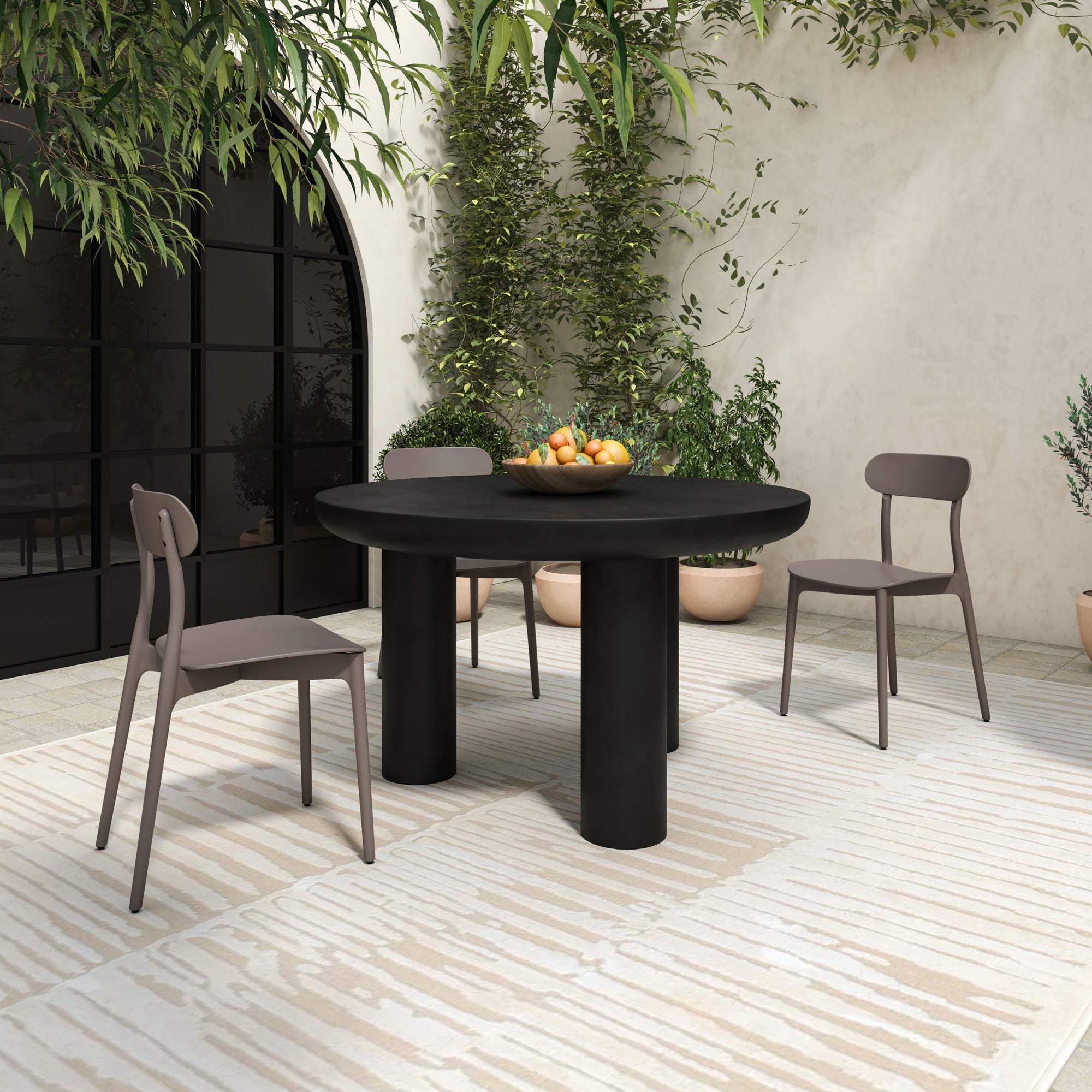 Kent Outdoor Dining Chair Taupe - Set Of Two