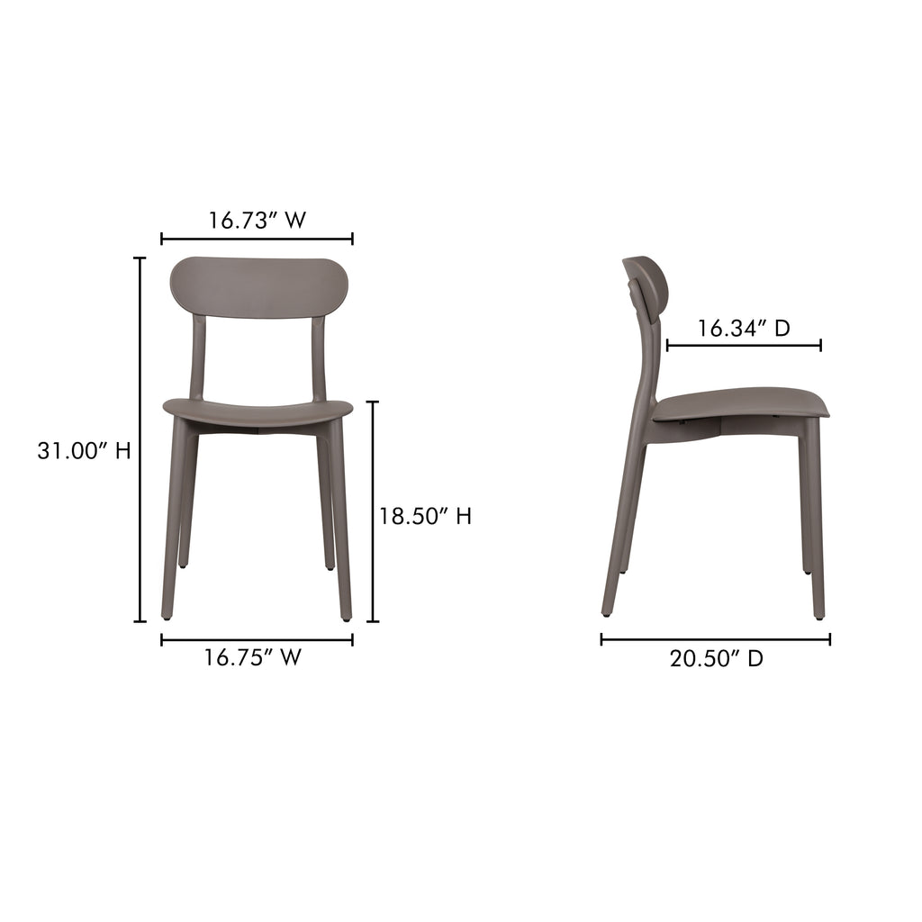 Kent Outdoor Dining Chair Taupe - Set Of Two