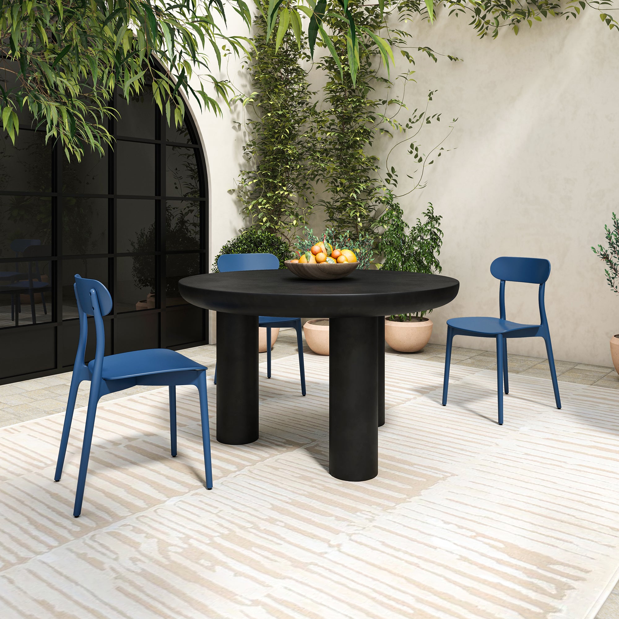 Kent Outdoor Dining Chair Navy - Set Of Two