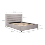 Takio Queen Bed Light Grey