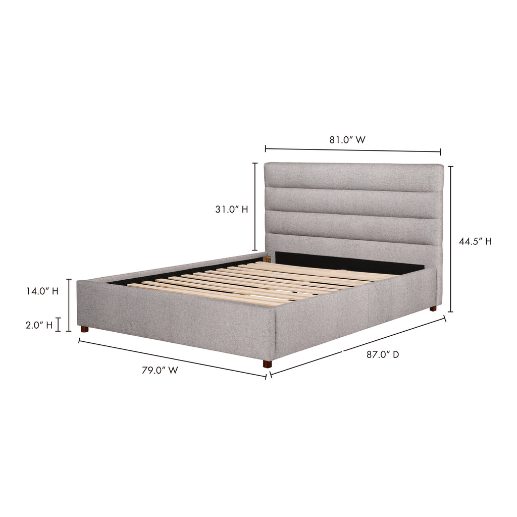 Takio King Bed Light Grey