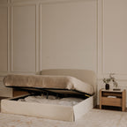 Joan Queen Storage Bed Cream